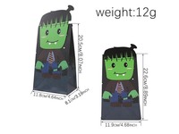 Sac cadeau haut de gamme personnalisé avec logo, écologique, pour biscuits d'Halloween, décoration de fête, fond carré, auto-scellant