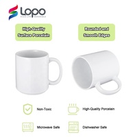 Nouvelles tasses à café et à thé en céramique vierges pour sublimation, 11 oz, ensemble de tasses empilables