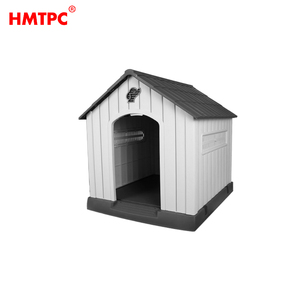 Nichoir <span class=keywords><strong>pour</strong></span> chien en plastique résistant aux intempéries, avec porte métallique, toit ventilé, plancher surélevé, <span class=keywords><strong>pour</strong></span> chiens de taille moyenne - Product Image 1