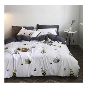 Simple moderno patrón de dibujos animados de ropa de cama de tamaño <span class=keywords><strong>reina</strong></span> 4 piezas conjunto ropa para el hogar - Product Image 6