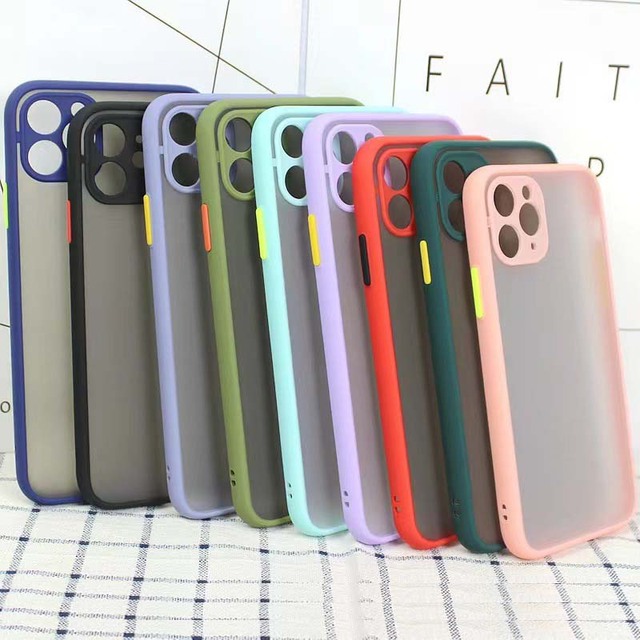 New Tpu Pc Translucent Matte Protective Phone case for iphone 13 12 11 Pro Max 8 Plus Cover XS MAX Carcasas Para Celulares