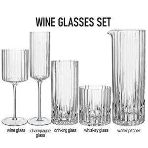 Flûtes à champagne en <span class=keywords><strong>cristal</strong></span> de luxe personnalisées soufflées à la main Samyo, gobelets à côtes pour mariage et Noël - Product Image 2