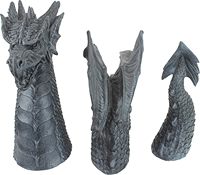 Statue de dragon gothique segmentée en résine, 3 pièces, imperméable, pour décoration extérieure de jardin, pelouse, cour, patio, maison