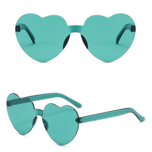 Occhiali da Sole Senza Montatura a Forma di Cuore BSBH, Colori Vivaci per Feste, per Donne e Ragazze - Product Image 3