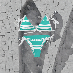 Ensemble de bikinis 2 pièces de luxe personnalisés pour femmes en coton/fibre de bambou, respirant et à séchage rapide, avec micro-soutien-gorge et string en V, collection 2026 - Product Image 3