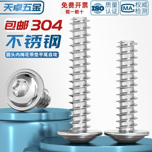 304 Stainless Steel Pan Head Torx Self Tapping Screws M2 M3 M4 M5 Metric Wood <b>Fasteners</b> Grade 8 Anti Theft - Product Image 2