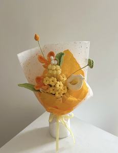 Bouquet de fleurs en crochet en polyester doux fait main - Design fini pour mariages, Noël et la Saint-Valentin, sacs inclus - Product Image 5