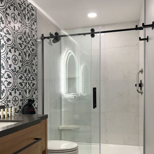 Porta Doccia Scorrevole Singola Quadrata di Alta Qualità <span class=keywords><strong>per</strong></span> Appartamenti, Facile Installazione, Chiusura Morbida, Accessori in Acciaio Inossidabile - Product Image 3