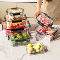 Recipientes Herméticos de Plástico para Almacenamiento de Alimentos, Tapas Moldeadas por Inyección, Aptos para Lavavajillas, Ecológicos, para Preparación de Comidas en el Refrigerador