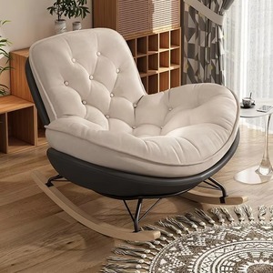 Fauteuil à bascule de luxe abordable, style nordique moderne, en tissu, pour salon, mobilier d'appoint, ensemble de meubles de salon - Product Image 1