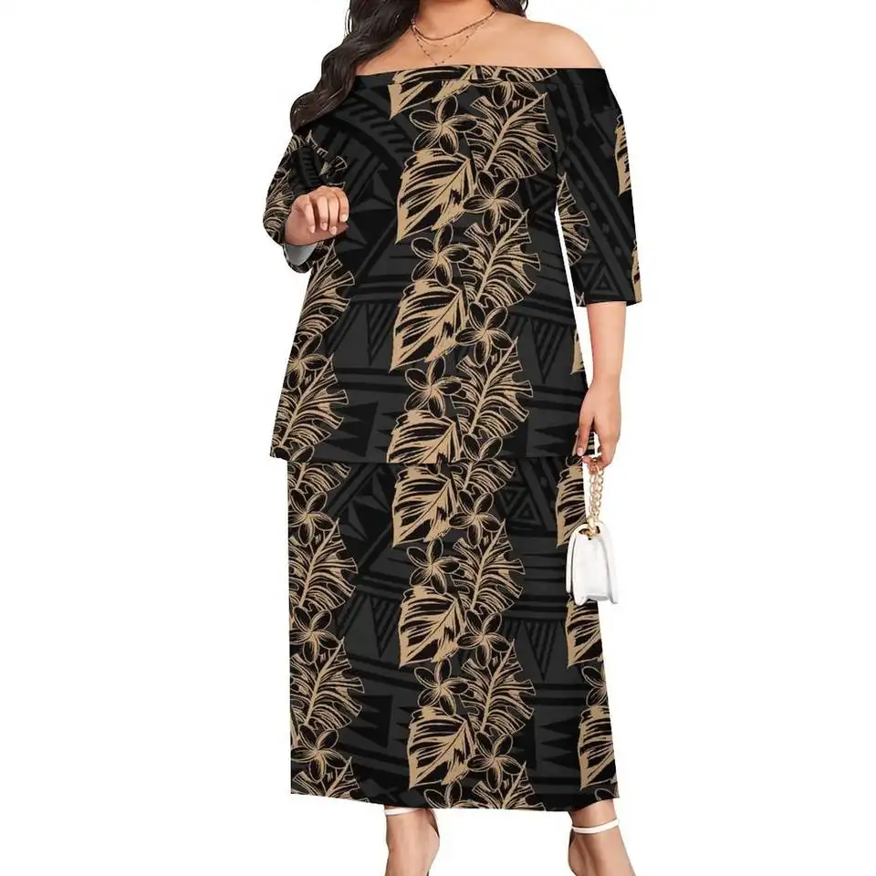 Commercio all'ingrosso cina fabbrica Samoan Puletasi abito stile retrò per le donne Custom Plus Size abiti da donna produttore professionale