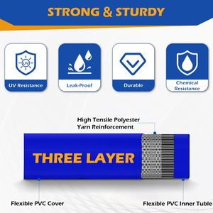 Tuyau de refoulement plat en PVC robuste et résistant à l'usure 2 po x <span class=keywords><strong>100</strong></span> pi – Tuyau de vidange durable pour piscine - Product Image 3