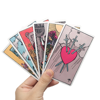 Jeu de tarot personnalisé avec logo, 78 cartes, noir, classique, ensemble d'apprentissage d'oracle avec guide en papier 350 g/m², cartes de tarot imprimées pour jeu