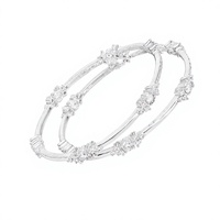 Bracelet classique en argent 925 de luxe fait main avec motif floral rond taille brillant et sertissage griffe, bijoux de mariage pour femme