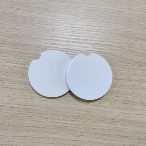 Sous-verre en céramique de tasse de voiture vierge de sublimation de Topjlh avec la conception de logo personnalisé sous-verre de voiture en céramique blanche - Product Image 4