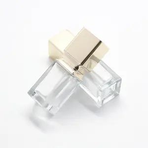 Fond de teint liquide transparent cosmétique <span class=keywords><strong>vide</strong></span> plat de 30 ml personnalisé en gros bouteille en verre avec <span class=keywords><strong>pompe</strong></span> - Product Image 1