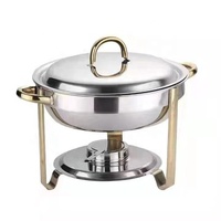 Réchaud à alcool rond doré de haute qualité, auto-chauffant, isolant thermiquement, pour la restauration commerciale, les restaurants et les banquets