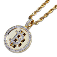 Collier pendentif Hip Hop pour homme en cuivre plaqué or micro-incrusté de zircon, style européen et américain, vente directe d'usine, offre spéciale