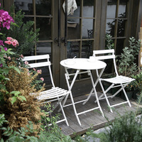 Meubles d'extérieur, table et chaises pliantes en fer, style moderne et simple, pour cour, balcon, café, parc