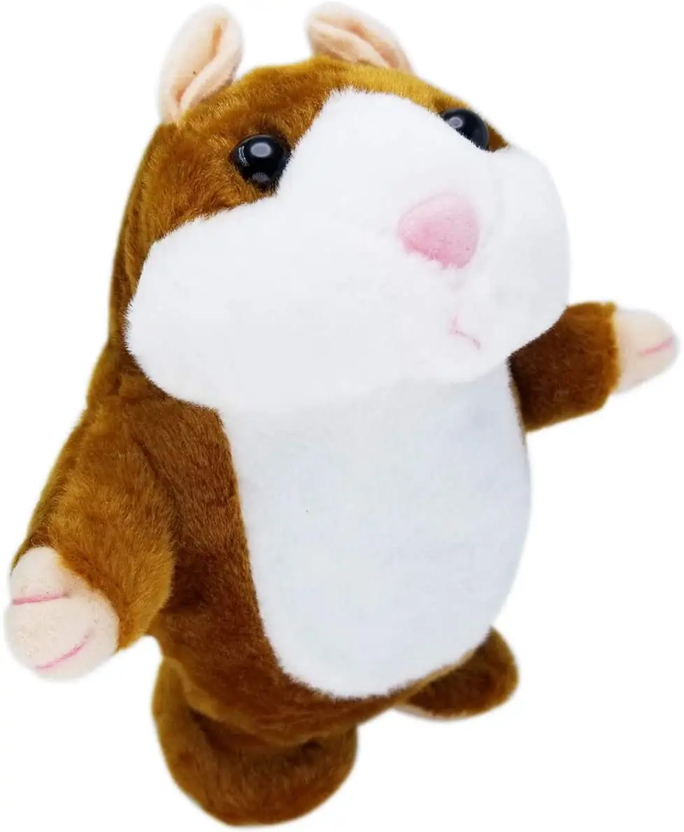 Hot Selling Bruin Talking Hamster Muis Speelgoed Herhaalt Wat Je Zegt En Kan Lopen Elektronische Pet Talking Pluche Buddy Hamster muis