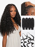 Extensions de cheveux humains pré-bouclées, douces et complètes, style tresses Fulani bohèmes bouclées birmanes, en cheveux vierges Remy, pour tresses au crochet Miracle Knots