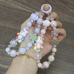 Colgante de Oso de Dibujos Animados Kawaii, Estilo Y2K, Cadena de Cuentas, Cordón Hecho a Mano, Colgante <span class=keywords><strong>para</strong></span> Bolso, Llavero, Correa de Muñeca <span class=keywords><strong>para</strong></span> Niña - Product Image 2