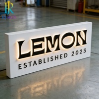 Enseigne lumineuse en métal rétroéclairée 3D en acier inoxydable 304 personnalisée, enseigne lumineuse rétroéclairée pour les entreprises, les devantures de magasins, les enseignes extérieures