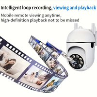 Cámara de Seguridad para el Hogar con Visión Nocturna CMOS de 1080P, PTZ de 360°, Wi-Fi de 2.4GHz, Almacenamiento en la Nube, Alarma y Notificaciones Push