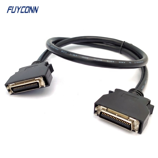 Solder Cup 36P-36P Male SCSI Cable, SCSI 36 Pin Connector HPCN Straight 36pin  Male to Male SCSI Cable Assembly