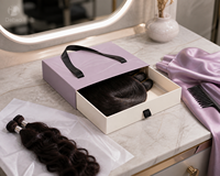Boîte cadeau de luxe haut de gamme avec logo personnalisé pour perruques, doublure en éponge, emballage pour crème contour des yeux, sac en satin pour extensions de cheveux naturels