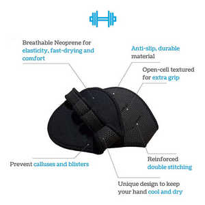 Guantes de <span class=keywords><strong>neopreno</strong></span> para hombre y <span class=keywords><strong>mujer</strong></span>, para entrenamiento en el gimnasio, guantes de levantamiento de manos con almohadilla de agarre con mancuernas en La Palma - Product Image 2