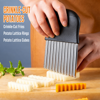 Golfvormige snijmes voor wafels, friet, groenten, aardappelen, wortelen en uien van roestvrij staal.