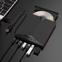 Lecteur de CD USB 7-en-1, graveur de CD, lecteur de DVD externe multifonctionnel, lecteur DVD portable USB 3.0 pour ordinateur portable, graveur de DVD ROM Type-C
