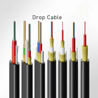 Cable de Fibra Óptica de Tipo Redondo con Doble Cubierta de FRP y Hilos de Aramida, Cable de Fibra Óptica de 1 y 2 Núcleos para Comunicación