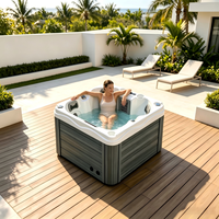 Spa de jardin extérieur pour 2 personnes, bain à remous carré, baignoire de massage, spa autoportant