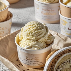 Custom Printed logo <b>Disposable</b> Ice Cream Paper <b>Cups</b>, Frozen Yogurt <b>Cup</b> - Product Image 4