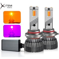 Phare de voiture 120W Ampoule LED bicolore rose jaune Feux antibrouillard H1 880 5202 PSX24W PSX26W H7 H11 9005 9006 Phare LED