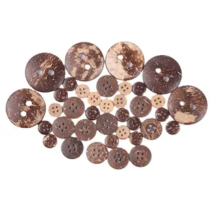 사용자 정의 자연 가공 라운드 2 구멍 대량 사용자 정의 의류 바느질 코코넛 쉘 버튼