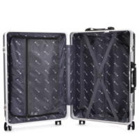 Ensemble de bagages tout aluminium OEM ODM 3 pièces, valise de voyage d'affaires de luxe à rayures verticales classiques avec roulettes 360° °   Roues pivotantes