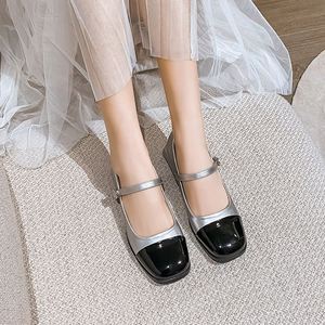 Spring Autumn Elegant Leather <b>Shoes</b> Ladies Black White Retro Block Heel Tweed Mary Jane <b>Soft</b> Sole All Match Outdoor Walking - Product Image 4