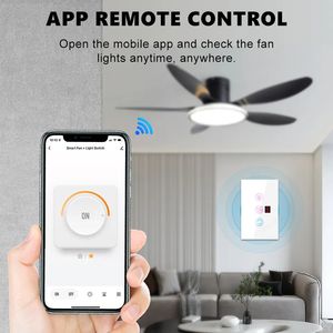 M. Interrupteur de lumière de ventilateur intelligent WiFi nouveau Design Tuya intelligent Alexa commande vocale WiFi interrupteur de lampe de ventilateur - Product Image 5