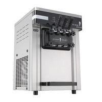 Machine à glace molle à trois saveurs et double bac en acier inoxydable pour table de comptoir
