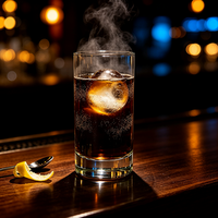 Verre à boire cylindrique transparent en gros, avec base colorée, pour la cuisine domestique