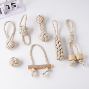 Jouets à mâcher pour animaux de compagnie en corde de coton tressée, durables, mignons, classiques, modernes et tendance, pour le nettoyage des dents des chiens en extérieur – Vente en gros - Product Image 4