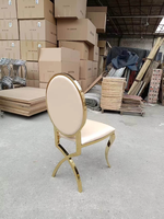 Chaise de salle à manger Elite Luxe avec structure en acier inoxydable et design moderne pour appartement, villa, mariage
