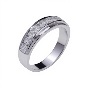 แหวนทองคำขาวแท้คุณภาพสูง 18K 14K ดีไซน์เรียบหรู ประดับเพชรทรงบริลเลียนท์สีขาว D เกรด IGI รับรองคุณภาพ - Product Image 1