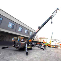 Grue araignée extérieure Tonlita télécommandée de 16 tonnes, 25m 30m, grue sur chenilles robuste avec flèche de déplacement et nacelle de travail
