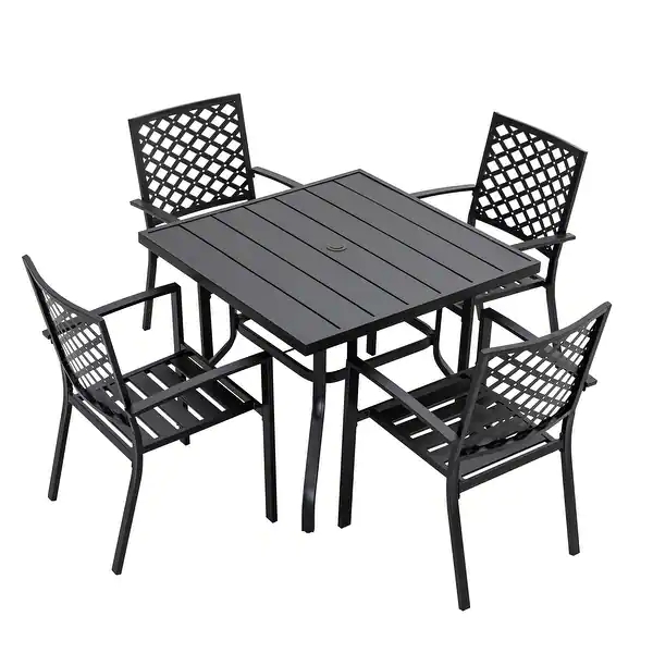 high quality Patio furniture outdoor dining table set 4 chairs metal
