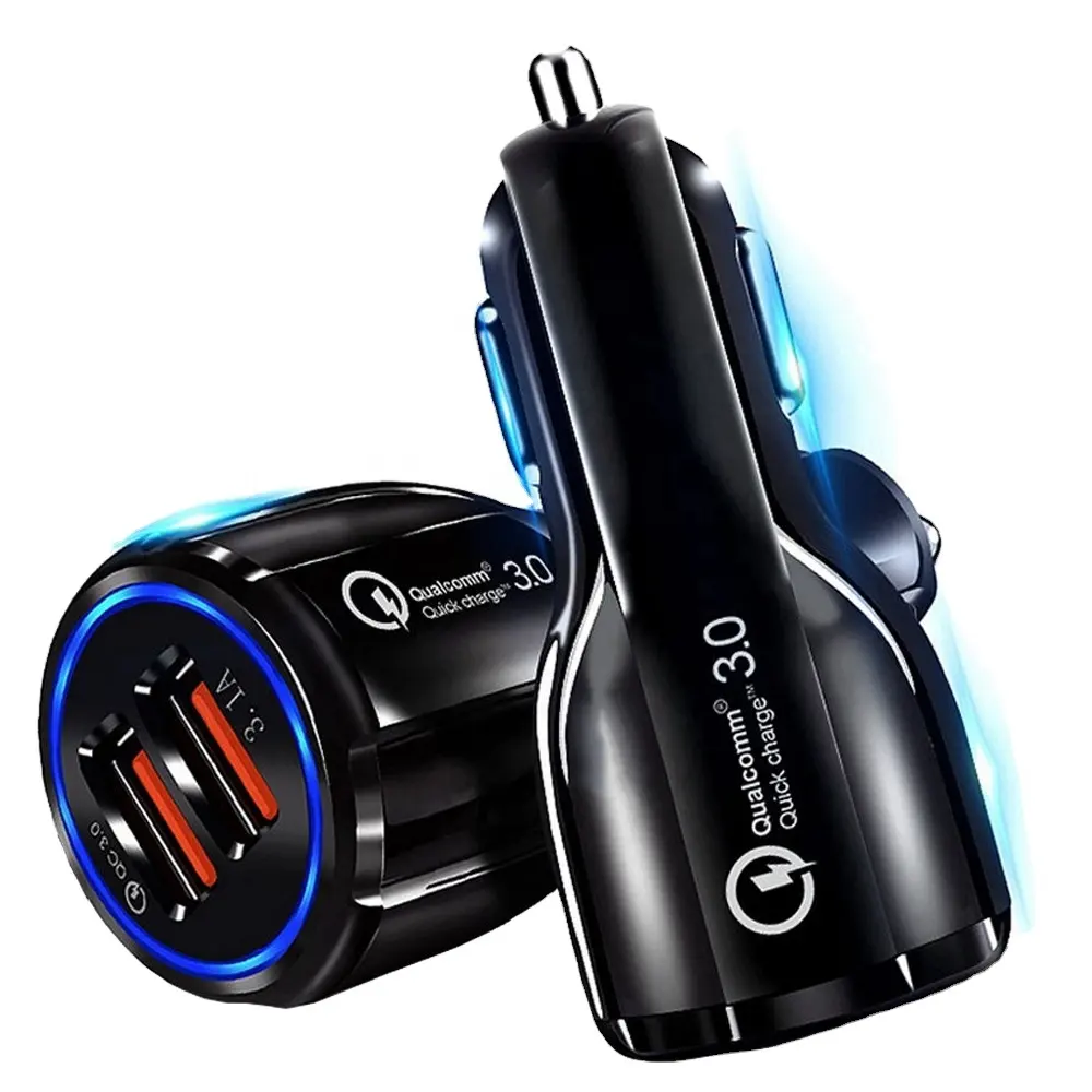 Factory price Dual USB Car Charger LED Fast Charging Plug Quick Phone Charge Adapter For iPhone for Samsung