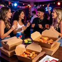 Boîtes d'emballage personnalisées en papier rigide gaufré biodégradable pour plats à emporter, corndogs, poulet frit, frites, hot-dogs, restauration rapide